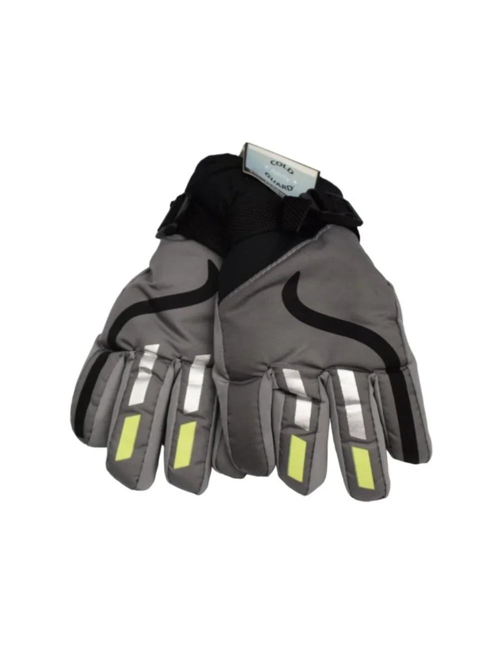 Amity Kids Cold Guard Winter Gloves Gray Reflective Striped Boys Girls One Size